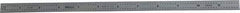 Mitutoyo - 12" Long, 1/64, 1/32" and 0.5, 1mm Graduation, Flexible Stainless Steel Rule - English/Metric Graduation Style, 1/2" Wide, Silver, Satin Chrome Finish - Eagle Tool & Supply
