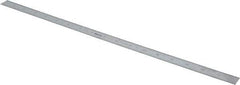 Mitutoyo - 18" Long, 1/100, 1/64, 1/50, 1/32" Graduation, Flexible Stainless Steel Rule - 16R Graduation Style, 3/4" Wide, Silver, Satin Chrome Finish - Eagle Tool & Supply