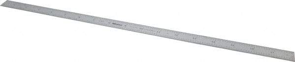 Mitutoyo - 18" Long, 1/100, 1/64, 1/32, 1/10" Graduation, Flexible Stainless Steel Rule - 5R Graduation Style, 3/4" Wide, Silver, Satin Chrome Finish - Eagle Tool & Supply