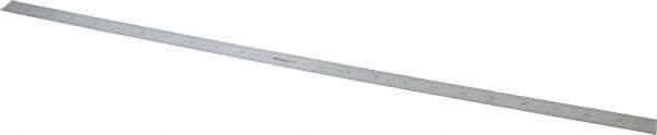 Mitutoyo - 24" Long, 1/64, 1/32" and 0.5, 1mm Graduation, Flexible Stainless Steel Rule - English/Metric Graduation Style, 3/4" Wide, Silver, Satin Chrome Finish - Eagle Tool & Supply