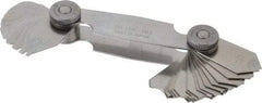 Mitutoyo - 30 Piece, 1/32 to 1/4 Inch Radius, Radius Gage Set - Style B, 1/64 Inch Graduation - Eagle Tool & Supply