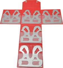Mitutoyo - 10 Piece, 0.55 to 1 Inch Radius, Stainless Steel Radius Gage Set - Satin Chrome Coated - Eagle Tool & Supply