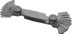 Mitutoyo - 21 Leaf, 0.4 to 7mm Pitch Range, Screw Pitch Gage - 60° Thread Angle - Eagle Tool & Supply