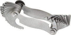 Mitutoyo - 51 Leaf, 0.4 to 7mm Pitch Range, 4 to 42 TPI Range, Screw Pitch Gage - 60° Thread Angle - Eagle Tool & Supply