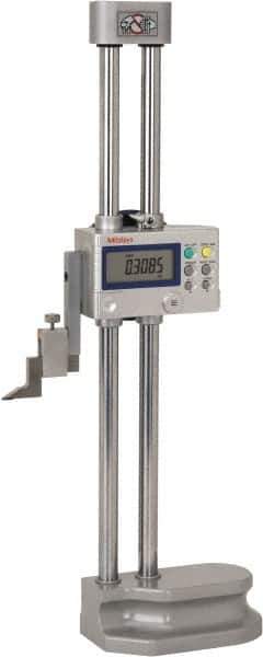 Mitutoyo - 12" Electronic Height Gage - 0.0005, 0.0002" (Switchable) Resolution, Accurate to 0.001", LCD Display, SPC Data Output - Eagle Tool & Supply