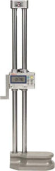 Mitutoyo - 18" Electronic Height Gage - 0.0005, 0.0002" (Switchable) Resolution, Accurate to 0.002", LCD Display, SPC Data Output - Eagle Tool & Supply