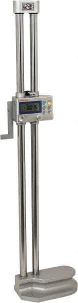 Mitutoyo - 24" Electronic Height Gage - 0.0005, 0.0002" (Switchable) Resolution, Accurate to 0.002", LCD Display, SPC Data Output - Eagle Tool & Supply
