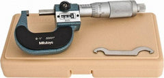 Mitutoyo - 0 to 1" Range, 0.0001" Graduation, Mechanical Outside Micrometer - Friction Thimble, Accurate to 0.0001", Digital Counter - Eagle Tool & Supply