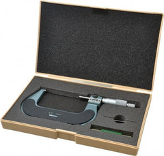 Mitutoyo - 3 to 4" Range, 0.0001" Graduation, Mechanical Outside Micrometer - Ratchet Stop Thimble, Accurate to 0.00015", Digital Counter - Eagle Tool & Supply