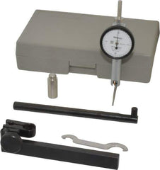 Mitutoyo - 0.02 Inch Range, 0.0005 Inch Dial Graduation, Horizontal Dial Test Indicator - 1.27 Inch White Dial, 0-10-0 Dial Reading, Accurate to 0.0005 Inch - Eagle Tool & Supply