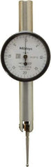 Mitutoyo - 0.04 Inch Range, 0.001 Inch Dial Graduation, Horizontal Dial Test Indicator - 1.27 Inch White Dial, 0-20-0 Dial Reading, Accurate to 0.001 Inch - Eagle Tool & Supply