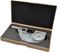 Mitutoyo - 0 to 1" Range, 0.0001" Graduation, Mechanical Outside Micrometer - Friction Thimble, Accurate to 0.00005" - Eagle Tool & Supply