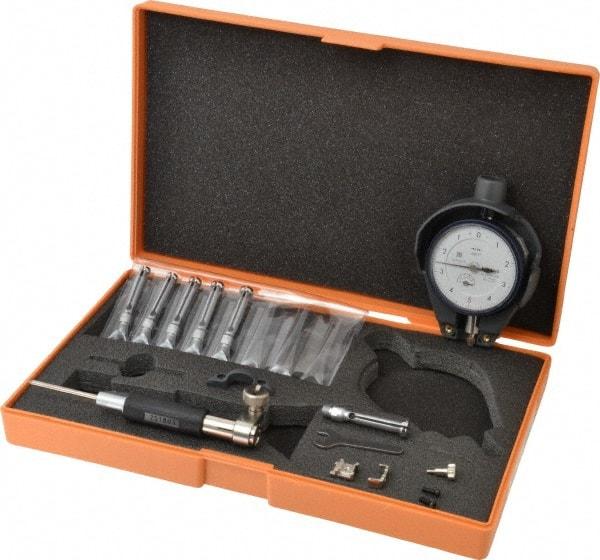 Mitutoyo - 6 Anvil, 0.3 to 0.4" Dial Bore Gage - 0.0001" Graduation, 1-1/4" Gage Depth, Accurate to 0.00016" - Eagle Tool & Supply