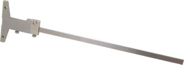 Mitutoyo - 0 to 300mm Measurement Range, 410mm Rule Length, 4 Inch Base Length, Vernier Depth Gage - 0.02mm Graduation, Accurate to 0.04mm, Stainless Steel, Satin Chrome Coated - Eagle Tool & Supply