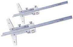 Mitutoyo - 0 to 8 Inch Measurement Range, 310mm Rule Length, 4 Inch Base Length, Vernier Depth Gage - 0.001 Inch Graduation, Accurate to 0.001 Inch, Stainless Steel, Satin Chrome Coated - Eagle Tool & Supply