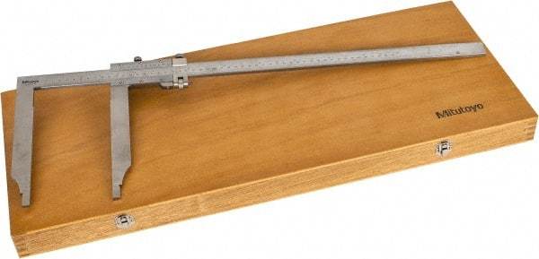 Mitutoyo - 0 to 20" Stainless Steel Vernier Caliper - 0.02mm Graduation, 200mm Jaw Depth, 0.06mm Accuracy - Eagle Tool & Supply