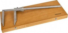 Mitutoyo - 0 to 20" Stainless Steel Vernier Caliper - 0.02mm Graduation, 200mm Jaw Depth, 0.06mm Accuracy - Eagle Tool & Supply