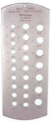 Mitutoyo - A Letter to Z Letter Hole Size Drill Gage - 6-3/8 Inch Long, 2-1/2 Inch Wide, 26 Holes - Eagle Tool & Supply