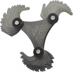 Mitutoyo - 51 Leaf, 4 to 84 TPI Range, Screw Pitch Gage - 60° Thread Angle - Eagle Tool & Supply