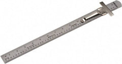 Mitutoyo - 6" Long, 1/64" and 1mm Graduation, Flexible Steel Rule - English/Metric Graduation Style, 1/2" Wide, Silver, Satin Chrome Finish - Eagle Tool & Supply