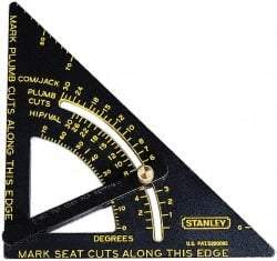 Stanley - 6-3/4" Blade Length x 10-3/4" Base Length, Black Finish, Aluminum Layout Tool - 1/8" Graduation - Eagle Tool & Supply