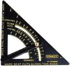 Stanley - 6-3/4" Blade Length x 10-3/4" Base Length, Black Finish, Aluminum Layout Tool - 1/8" Graduation - Eagle Tool & Supply