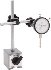 Mitutoyo - 0.001" Graduation, 1" Max Meas, 0-100 Dial Reading, Dial Indicator & Base Kit - 58mm Base Length x 50mm Base Width x 55mm Base Height - Eagle Tool & Supply