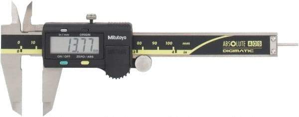 Mitutoyo - 0 to 100mm Range, 0.01mm Resolution, Electronic Caliper - Stainless Steel with 40mm Stainless Steel Jaws, 0.03mm Accuracy - Eagle Tool & Supply