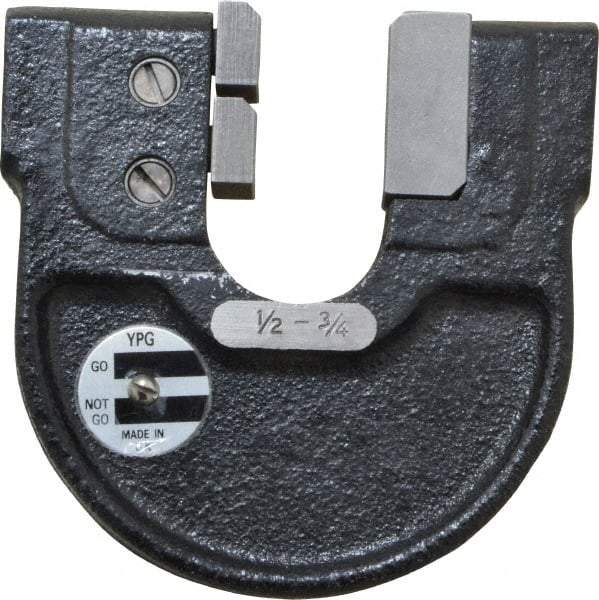 YPG - 1/2 to 3/4 Inch, Cast Iron 2x Frame Snap Gage - 0.0001 Inch Graduation, Hardened Tool Steel Anvil - Eagle Tool & Supply