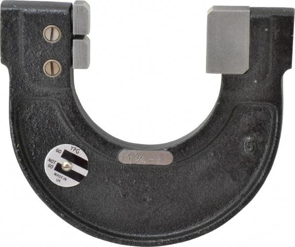 YPG - 1-3/4 to 2 Inch, Cast Iron 5 Frame Snap Gage - 0.001 Inch Graduation, Hardened Tool Steel Anvil - Eagle Tool & Supply