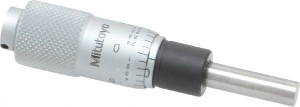 Mitutoyo - 1/2 Inch, 0.5118 Inch Thimble, 0.1969 Inch Diameter x 17.5mm Long Spindle, Mechanical Micrometer Head - Eagle Tool & Supply