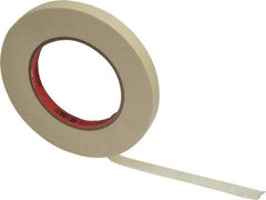 3M - 1/2" Wide x 60 Yd Long Tan Paper Masking Tape - Series 213, 6 mil Thick, 27 In/Lb Tensile Strength - Eagle Tool & Supply