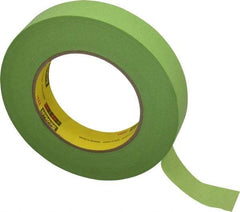 3M - 1" Wide x 60 Yd Long Green Paper Masking Tape - Series 401+/233+, 6.7 mil Thick, 25 In/Lb Tensile Strength - Eagle Tool & Supply