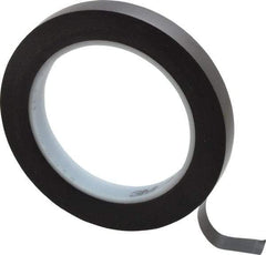 3M - Black Solid Color Vinyl Tape - 1/2" Wide x 108' Long x 5.2 mil Thick, General Traffic - Eagle Tool & Supply