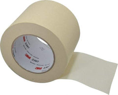 3M - 4" Wide x 60 Yd Long Tan Paper Masking Tape - Series 2307, 5.2 mil Thick, 23 In/Lb Tensile Strength - Eagle Tool & Supply