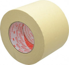 3M - 4" Wide x 60 Yd Long Tan Paper Masking Tape - Series 2380, 7.2 mil Thick, 28 In/Lb Tensile Strength - Eagle Tool & Supply