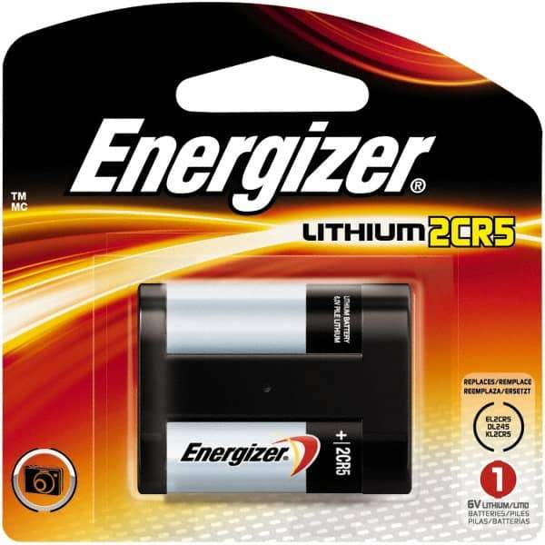 Energizer - Size 2CR5, Lithium, Photo Battery - 6 Volts, Flat Terminal, 2CR5, IEC Regulated - Eagle Tool & Supply