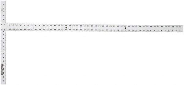 Johnson Level & Tool - 48" Blade Length x 1-1/2" Blade Width, 22" Base Length x 2" Base Width Aluminum Square - 0.008" Accuracy - Eagle Tool & Supply