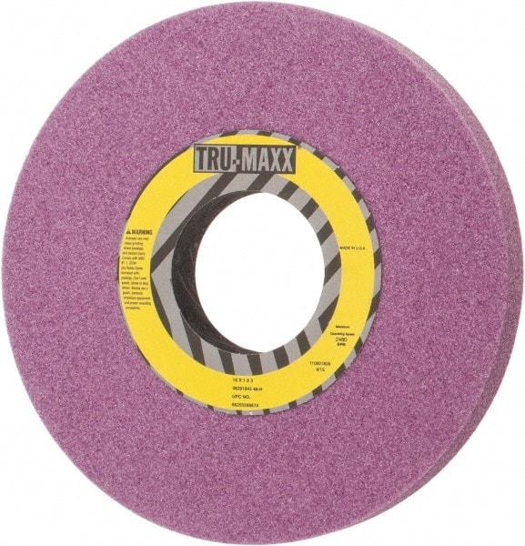 Tru-Maxx - 10" Diam x 3" Hole x 1" Thick, H Hardness, 46 Grit Surface Grinding Wheel - Aluminum Oxide, Type 1, Coarse Grade, 2,480 Max RPM, Vitrified Bond, No Recess - Eagle Tool & Supply