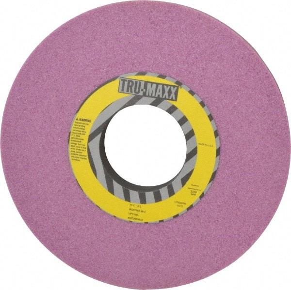 Tru-Maxx - 10" Diam x 3" Hole x 1" Thick, J Hardness, 46 Grit Surface Grinding Wheel - Aluminum Oxide, Type 1, Coarse Grade, 3,250 Max RPM, Vitrified Bond, No Recess - Eagle Tool & Supply