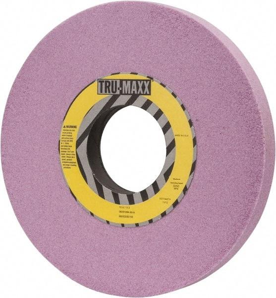 Tru-Maxx - 10" Diam x 3" Hole x 1" Thick, H Hardness, 60 Grit Surface Grinding Wheel - Aluminum Oxide, Type 1, Medium Grade, 3,250 Max RPM, Vitrified Bond, No Recess - Eagle Tool & Supply