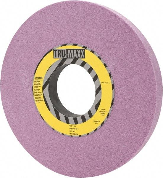 Tru-Maxx - 10" Diam x 3" Hole x 1" Thick, J Hardness, 60 Grit Surface Grinding Wheel - Aluminum Oxide, Type 1, Medium Grade, 3,250 Max RPM, Vitrified Bond, No Recess - Eagle Tool & Supply
