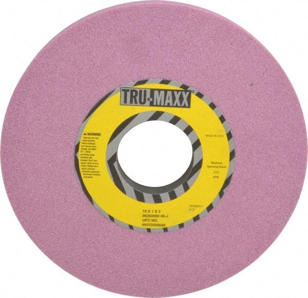 Tru-Maxx - 12" Diam x 3" Hole x 1" Thick, J Hardness, 46 Grit Surface Grinding Wheel - Aluminum Oxide, Type 1, Coarse Grade, 2,705 Max RPM, Vitrified Bond, No Recess - Eagle Tool & Supply