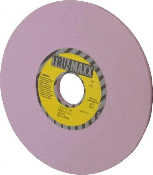 Tru-Maxx - 7" Diam x 1-1/4" Hole x 1/4" Thick, J Hardness, 120 Grit Surface Grinding Wheel - Aluminum Oxide, Type 1, Fine Grade, 3,600 Max RPM, Vitrified Bond, No Recess - Eagle Tool & Supply