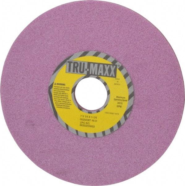 Tru-Maxx - 7" Diam x 1-1/4" Hole x 1/4" Thick, H Hardness, 46 Grit Surface Grinding Wheel - Aluminum Oxide, Type 1, Coarse Grade, 3,600 Max RPM, Vitrified Bond, No Recess - Eagle Tool & Supply