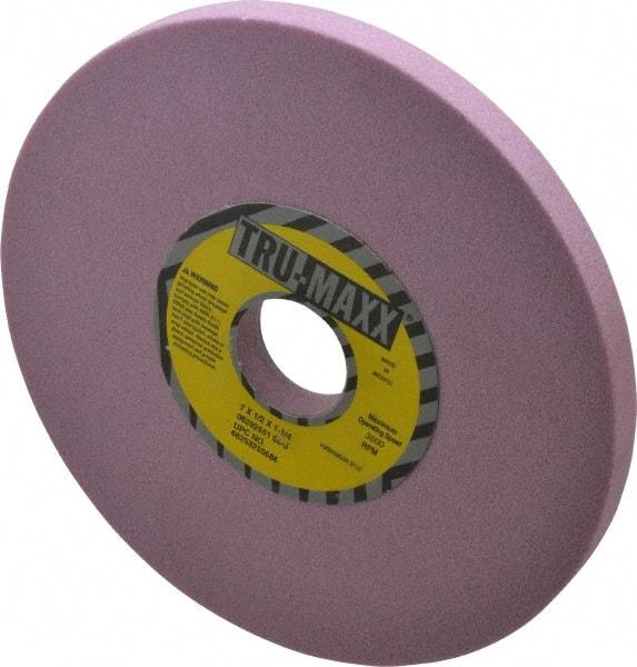 Tru-Maxx - 7" Diam x 1-1/4" Hole x 1/2" Thick, J Hardness, 80 Grit Surface Grinding Wheel - Aluminum Oxide, Type 1, Medium Grade, 3,600 Max RPM, Vitrified Bond, No Recess - Eagle Tool & Supply
