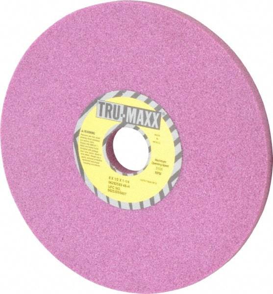 Tru-Maxx - 8" Diam x 1-1/4" Hole x 1/2" Thick, H Hardness, 46 Grit Surface Grinding Wheel - Aluminum Oxide, Type 1, Coarse Grade, 3,105 Max RPM, Vitrified Bond, No Recess - Eagle Tool & Supply