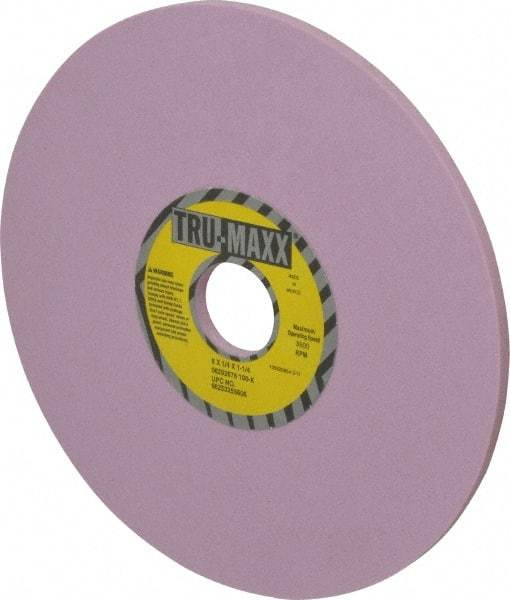 Tru-Maxx - 8" Diam x 1-1/4" Hole x 1/4" Thick, K Hardness, 100 Grit Surface Grinding Wheel - Aluminum Oxide, Type 1, Fine Grade, 3,600 Max RPM, Vitrified Bond, No Recess - Eagle Tool & Supply