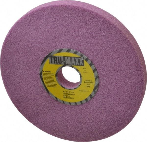 Tru-Maxx - 8" Diam x 1-1/4" Hole x 3/4" Thick, H Hardness, 46 Grit Surface Grinding Wheel - Aluminum Oxide, Type 1, Coarse Grade, 3,105 Max RPM, Vitrified Bond, No Recess - Eagle Tool & Supply