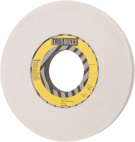 Tru-Maxx - 10" Diam x 3" Hole x 3/4" Thick, I Hardness, 60 Grit Surface Grinding Wheel - Aluminum Oxide, Type 1, Medium Grade, 3,250 Max RPM, Vitrified Bond, No Recess - Eagle Tool & Supply